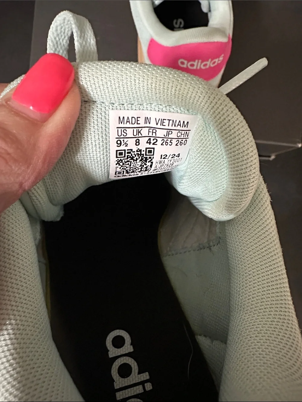 adidas Women’s Mint Green and Hot Pink Suede Platform Sneakers